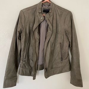Light Green Faux Leather Jacket - size s